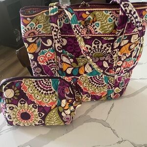 Vera Bradley Tote and makeup bag